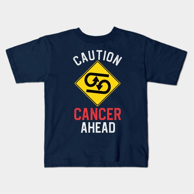 Funny Zodiac Horoscope Cancer Road Sign Traffic Signal Kids T-Shirt by WitchNitch